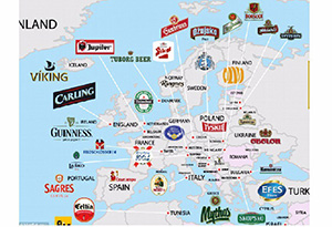 欧洲啤酒分布地图