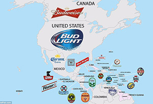 北美啤酒分布地图